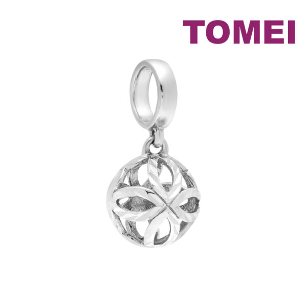 TOMEI Dangling Ball Charm, White Gold 585