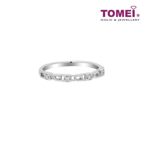 TOMEI Love Joins Us Together Ring, White Gold 585