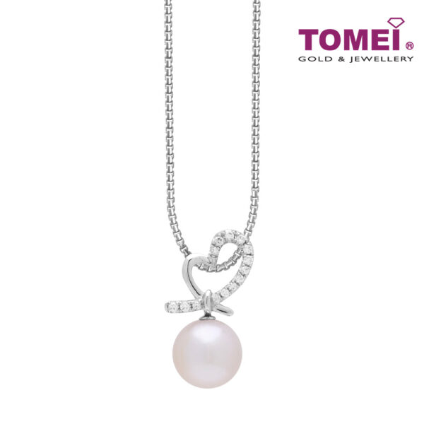 TOMEI Love Is Beautiful Collection Pearl Pendant Set, White Gold 585
