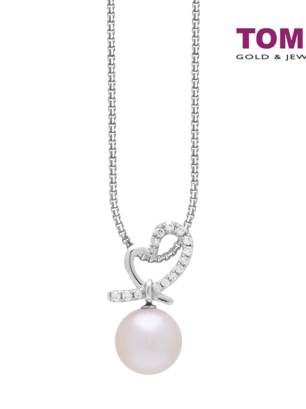 TOMEI Love Is Beautiful Collection Pearl Pendant Set, White Gold 585