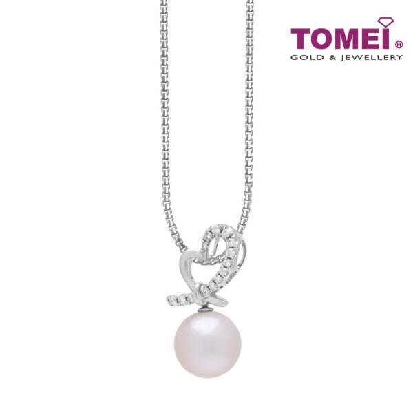 TOMEI Love Is Beautiful Collection Pearl Pendant Set, White Gold 585