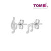 TOMEI Melody Notes Earrings, White Gold 585