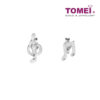 TOMEI Melody Notes Earrings, White Gold 585