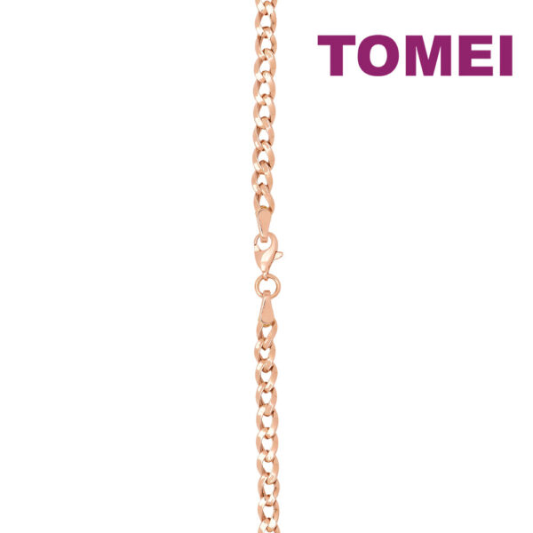 TOMEI Long Bar Cable Bracelet, Rose Gold 585