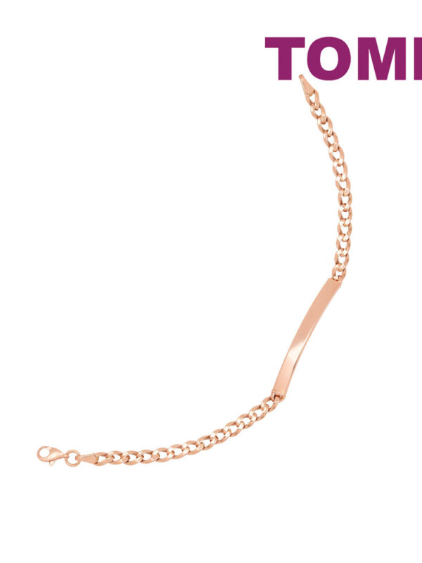 TOMEI Long Bar Cable Bracelet, Rose Gold 585
