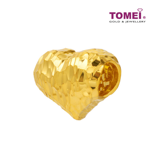 TOMEI Laser Cut Love Charm, Yellow Gold 916