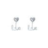 TOMEI 2-in-1 Love Earrings, White Gold 750