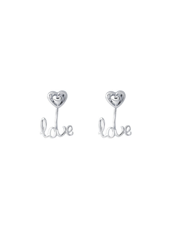 TOMEI 2-in-1 Love Earrings, White Gold 750