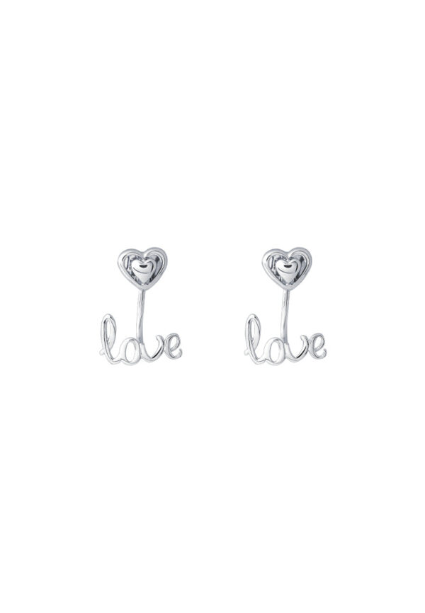TOMEI 2-in-1 Love Earrings, White Gold 750