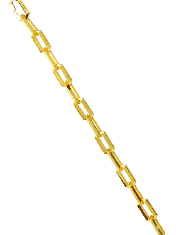 TOMEI Heavy Geometric Linked Chain Bracelet, Yellow Gold 916
