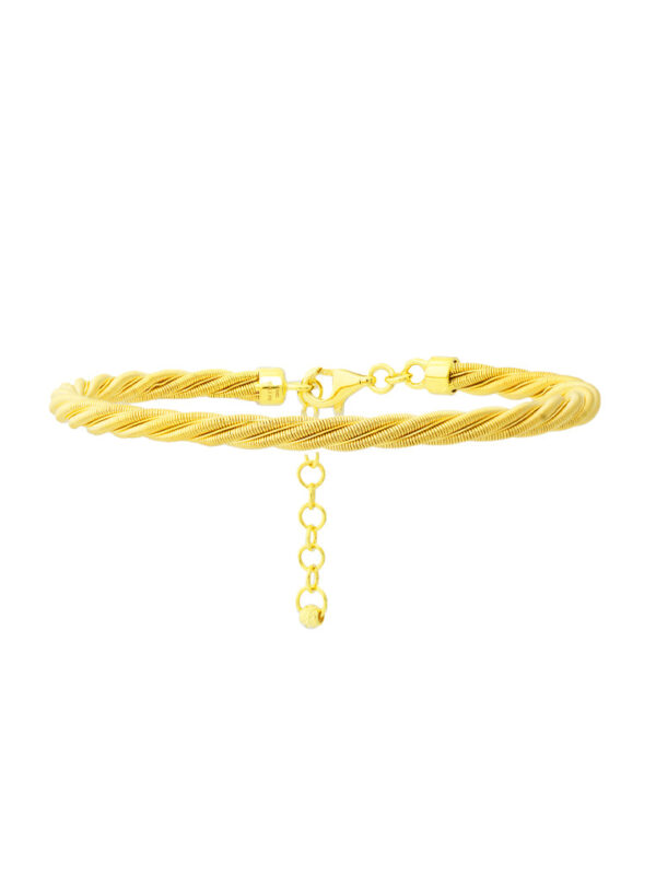 TOMEI Lusso Italia Twisted Ribbed Bangle, Yellow Gold 916