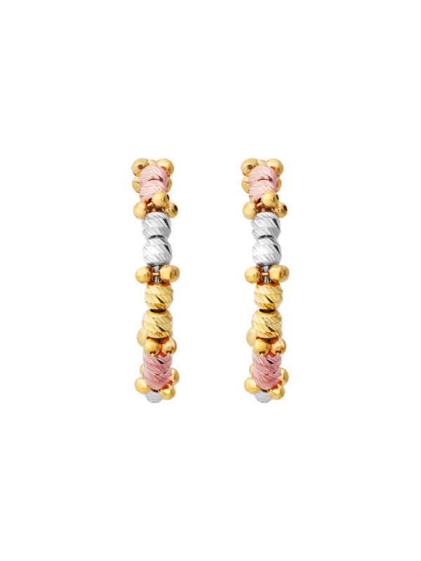 TOMEI Lusso Italia Radiant Tri-Tone Hoop Earrings, Yellow Gold 916