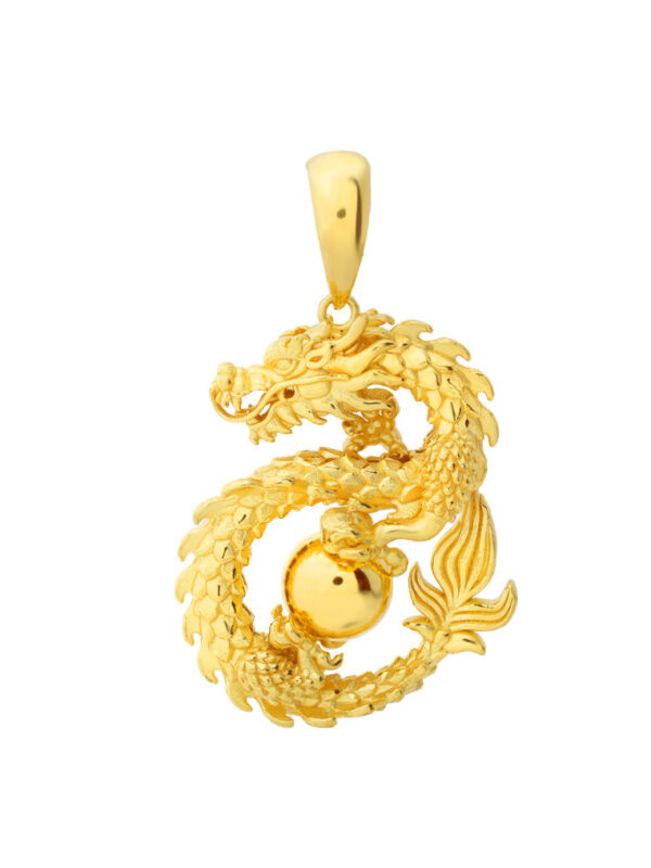 TOMEI Majestic Dragon Ball Pendant, Yellow Gold 916