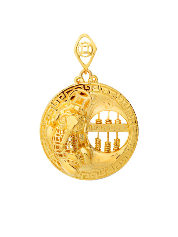 TOMEI Dragon Head Abacus Pendant, Yellow Gold 916