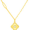 TOMEI Four-Leaves Clover Necklace, Yellow Gold 999