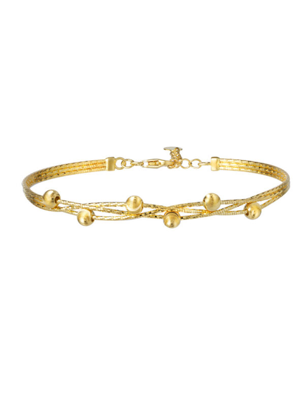 TOMEI Lusso Italia Beads Bangle, Yellow Gold 916