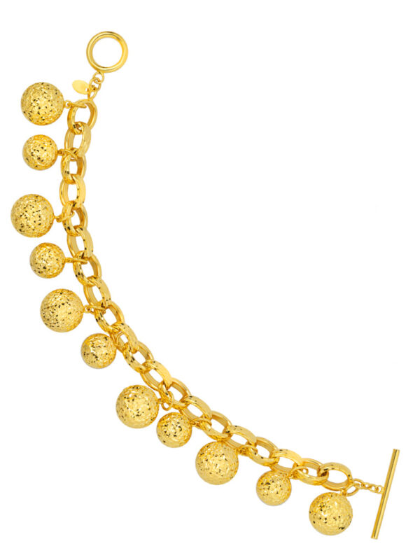 TOMEI Dangling Balls Bracelet, Yellow Gold 916