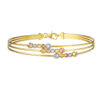 TOMEI Lusso Italia Tri-Tone Beads Bangle, Yellow Gold 916