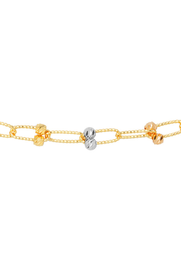 TOMEI Lusso Italia Tri-Tone Beads and Clips Necklace, Yellow Gold 916