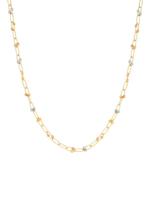 TOMEI Lusso Italia Tri-Tone Beads and Clips Necklace, Yellow Gold 916