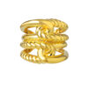 TOMEI Lusso Italia Dual-Tier Knotted Ring, Yellow Gold 916
