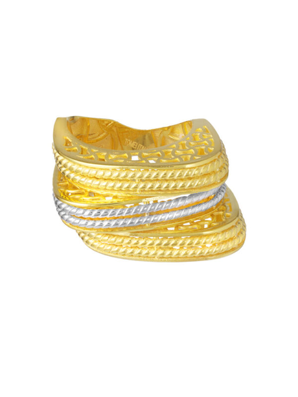 TOMEI Lusso Italia Eccentric Stacked Ring, Yellow Gold 916