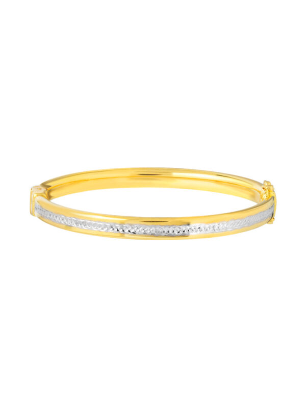 TOMEI Dual-Tone Simplicity Bangle, Yellow Gold 916