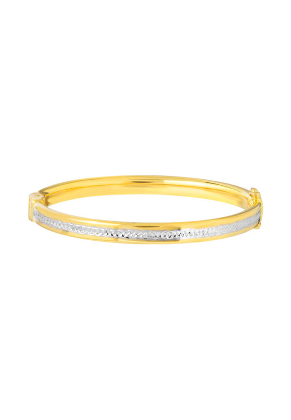 TOMEI Dual-Tone Simplicity Bangle, Yellow Gold 916
