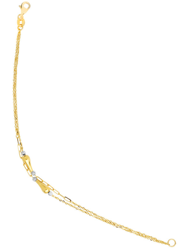 TOMEI Lusso Italia Dual-Tone Teardrop Bracelet, Yellow Gold 916