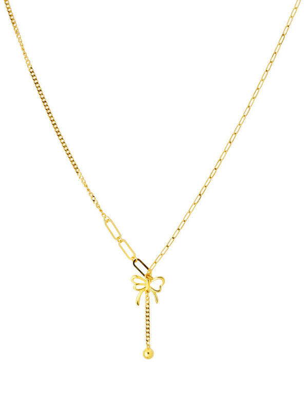 TOMEI Lusso Italia Dangling Ribbon Necklace, Yellow Gold 916