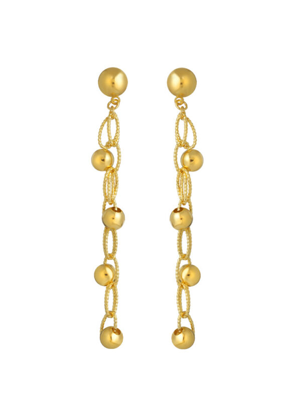 TOMEI Lusso Italia Dangling Balls Earrings, Yellow Gold 916