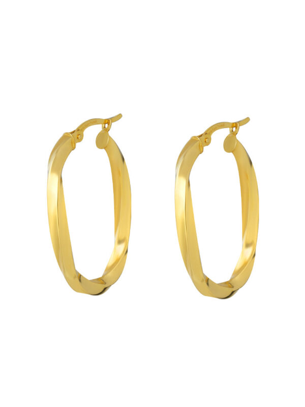 TOMEI Lusso Italia Slight Twist Earrings, Yellow Gold 916