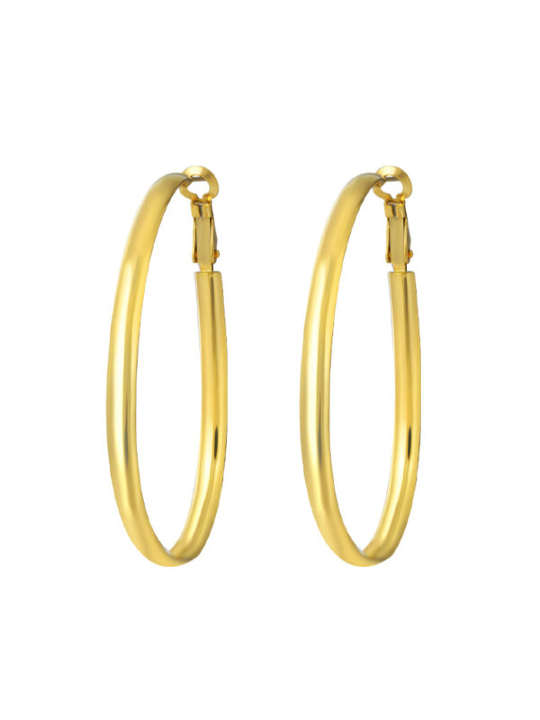 TOMEI Lusso Italia Dainty Big Hoop Earrings, Yellow Gold 916