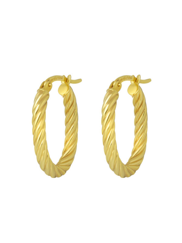 TOMEI Lusso Italia Twist Oval Earrings, Yellow Gold 916