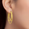 TOMEI Lusso Italia Triple Hoop Earrings, Yellow Gold 916