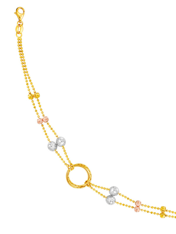 TOMEI Lusso Italia Tri-Tone Layered Beads Bracelet, Yellow Gold 916