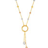 TOMEI Lusso Italia Tri-Tone Dangling Beads Necklace, Yellow Gold 916