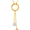 TOMEI Lusso Italia Tri-Tone Dangling Beads Necklace, Yellow Gold 916
