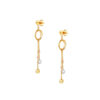 TOMEI Lusso Italia Tri-Tone Dangling Beads Earrings, Yellow Gold 916