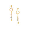 TOMEI Lusso Italia Tri-Tone Dangling Beads Earrings, Yellow Gold 916