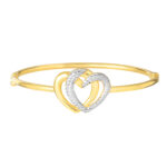 TOMEI Dual-Tone Lovely Bangle, Yellow Gold 916