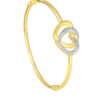 TOMEI Dual-Tone Lovely Bangle, Yellow Gold 916