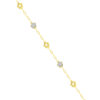 TOMEI Dual-Tone Sweet Flower Bracelet, Yellow Gold 916