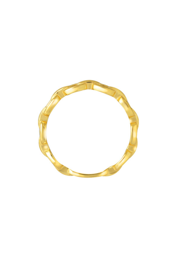 TOMEI Bold Link Ring, Yellow Gold 916