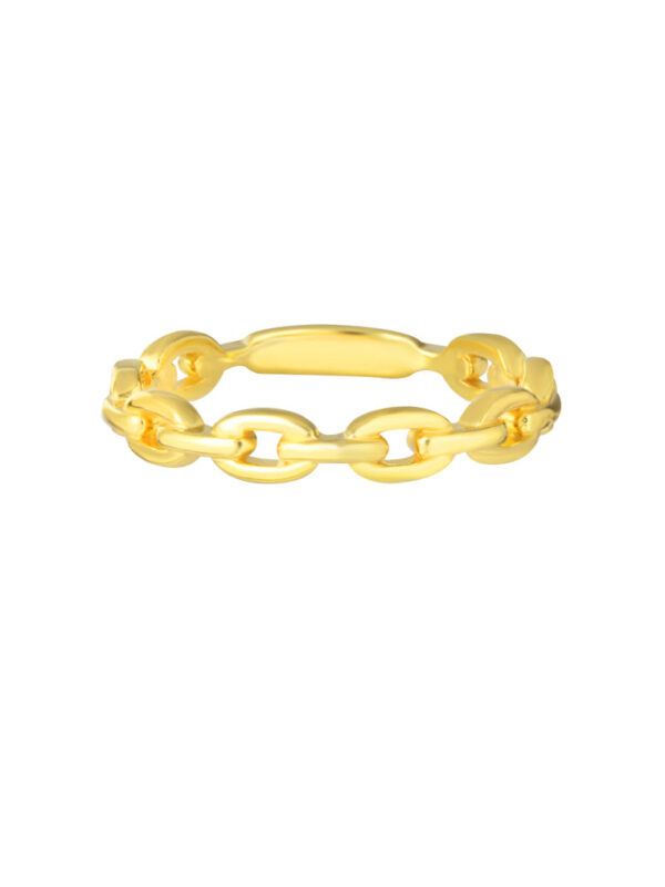 TOMEI Bold Link Ring, Yellow Gold 916