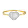 TOMEI Diamond Cut Collection Heart Bangle, Yellow Gold 916