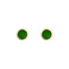 TOMEI Flat Jade Earrings, Yellow Gold 750
