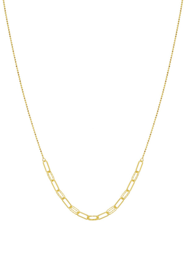 TOMEI Gilded Chain-esque Necklace, Yellow Gold 916 (IN-H5708-1C)