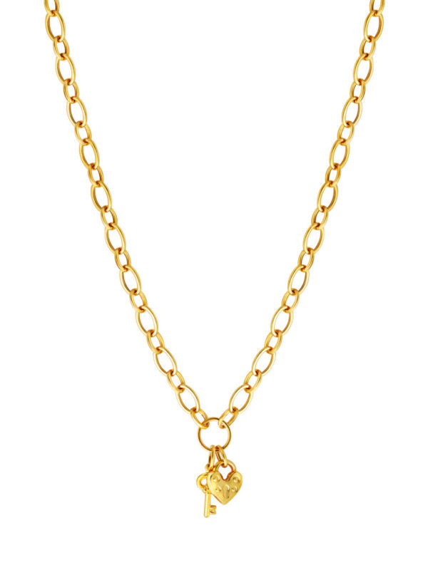 TOMEI Lusso Italia Key and Lock Necklace, Yellow Gold 916
