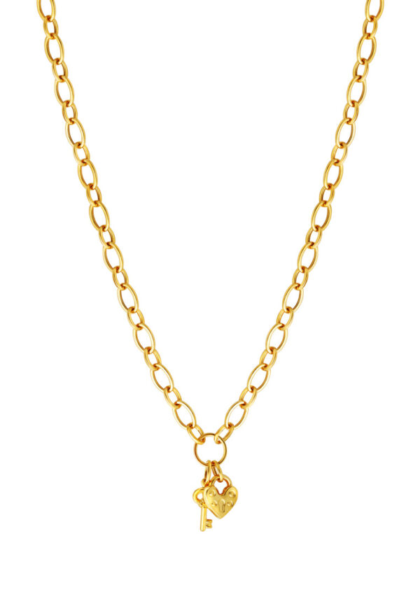 TOMEI Lusso Italia Key and Lock Necklace, Yellow Gold 916